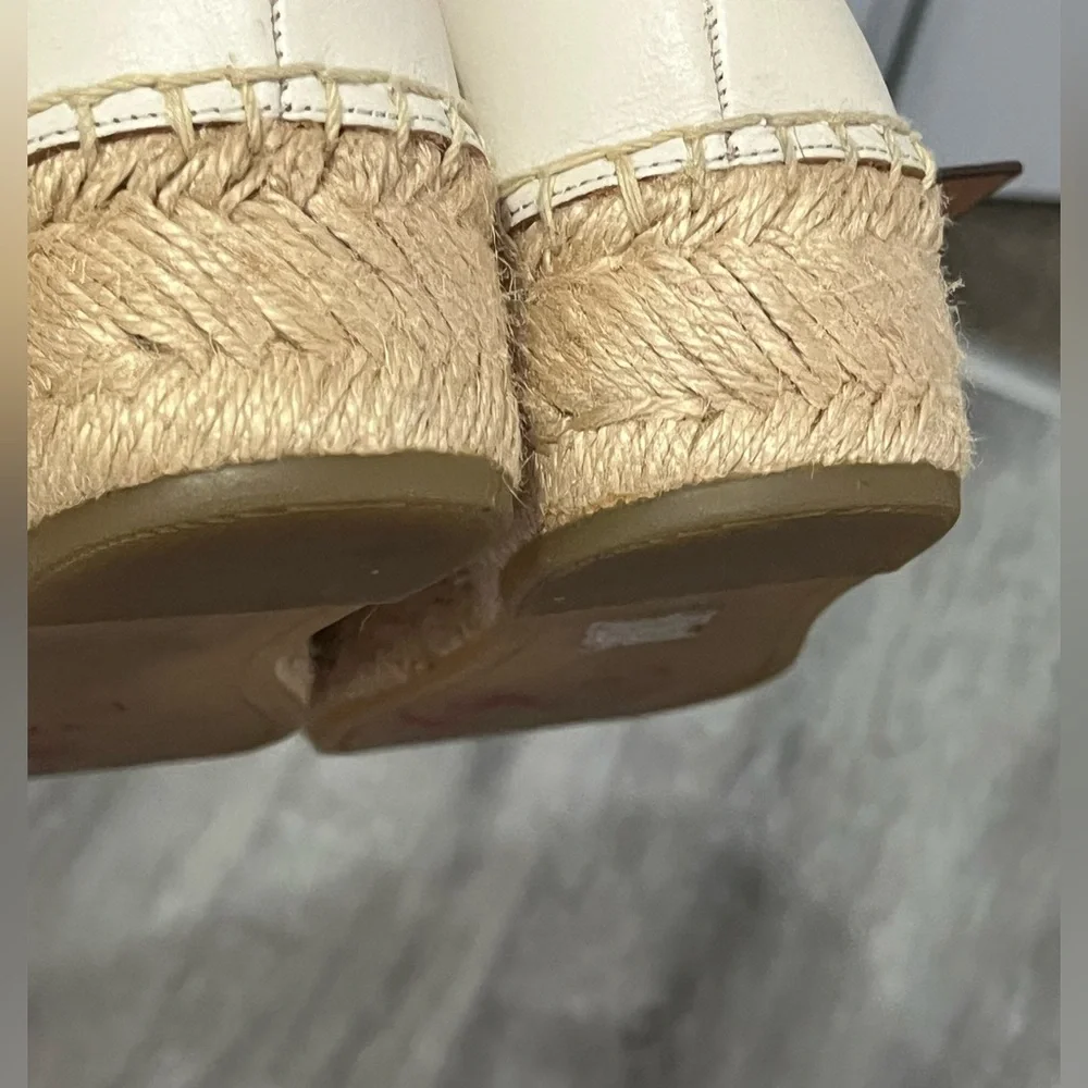 Tory Burch Cream Leather Studded Espadrilles - Picture 5 of 6
